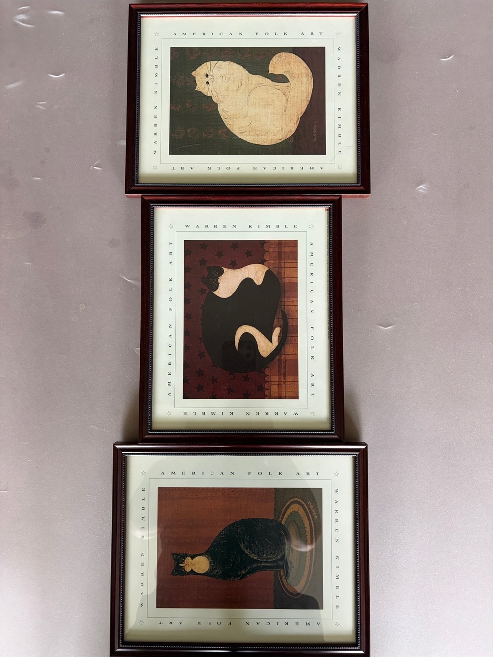 Warren Kimble Cat Prints - Set of 3